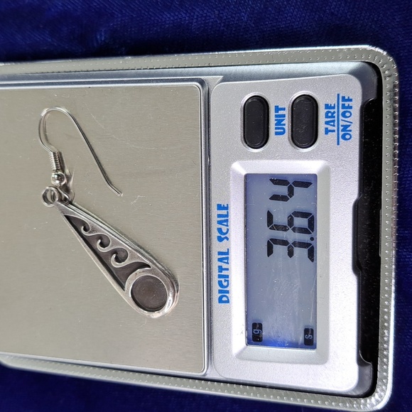 Sterling Silver Wave Dangle Hook Style Earrings - Picture 8 of 12